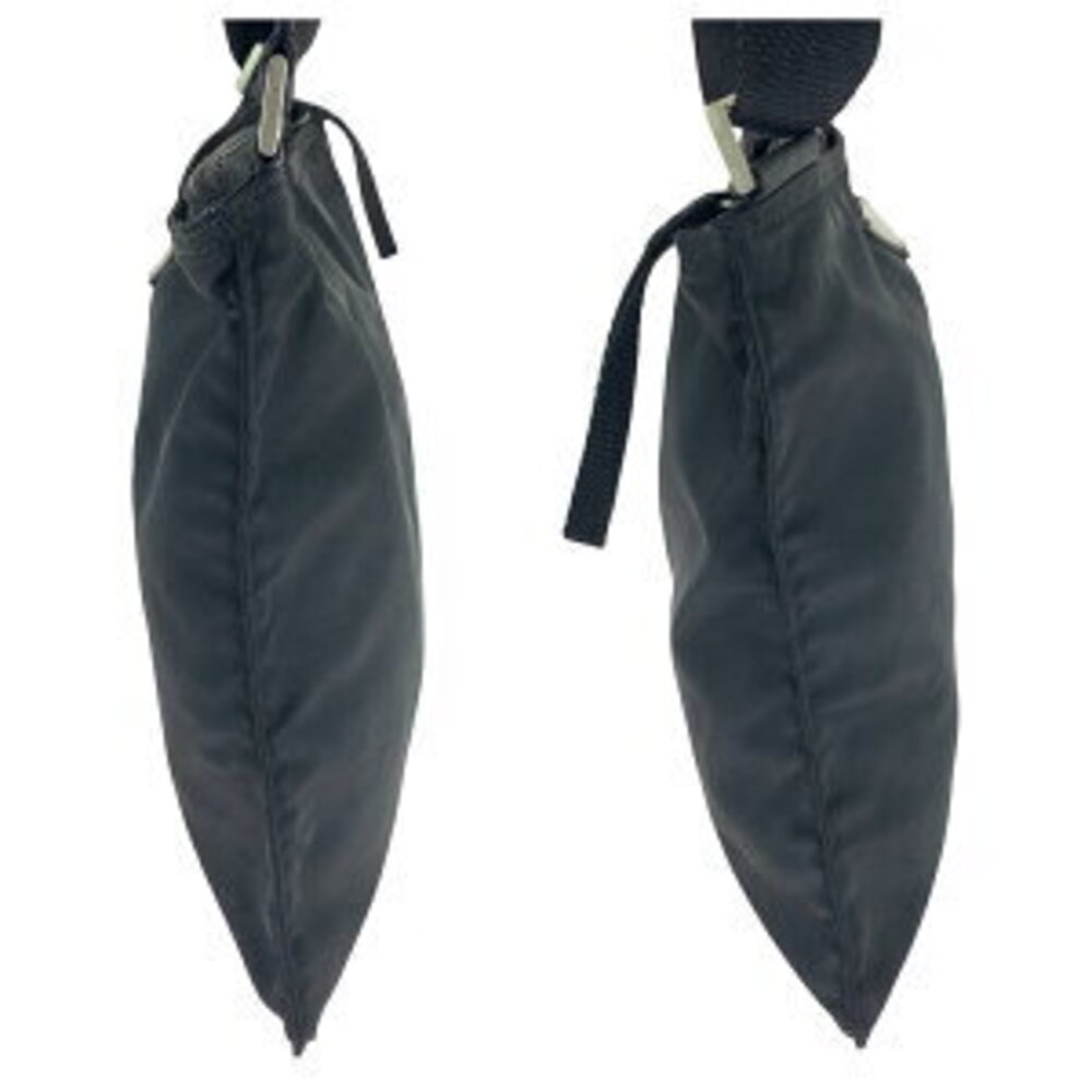 Prada bag triangular nylon sacoche Tessuto plate logo shoulder black - Picture 8 of 10